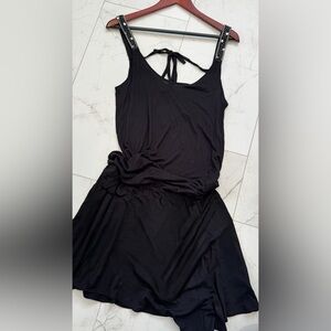 American Eagle Outfitters Soft Elastic Waist Summer Black Dress. Size L